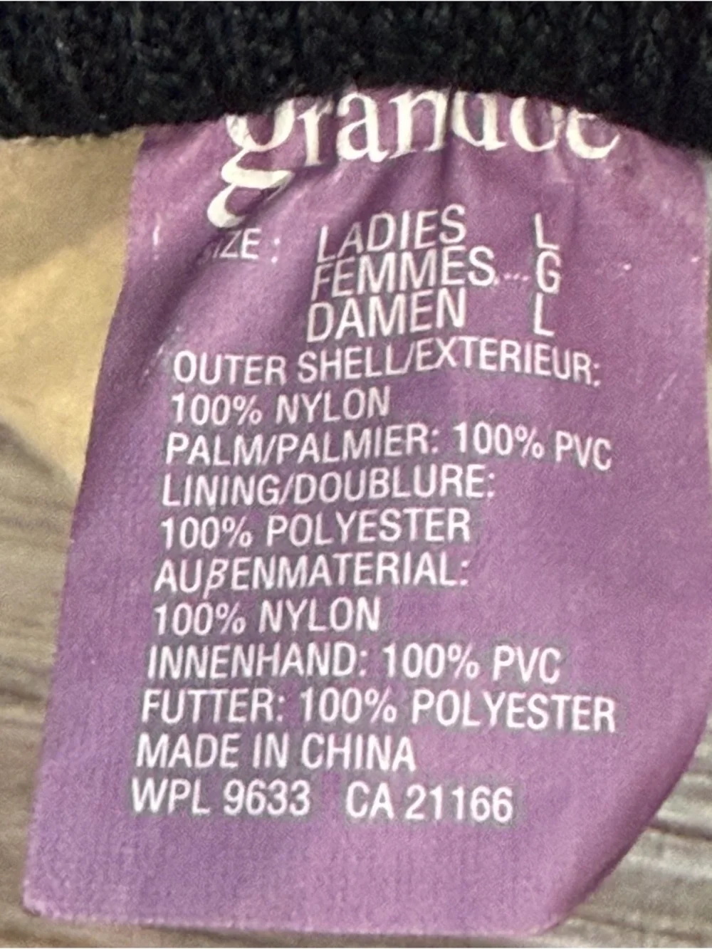Grandoe Gore-Tex Black Winter Gloves Ladies Size Large